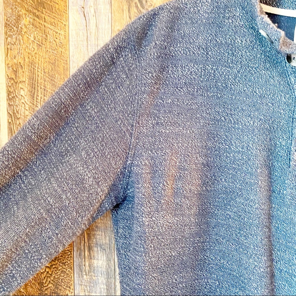 Marine Layer Clayton Quarter Button Pullover blue sweatshirt - Picture 8 of 9